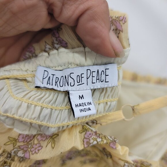 Patrons of Peace Yellow Floral Maxi Dress Size Medium boho - Picture 5 of 12
